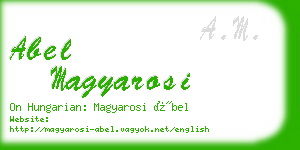 abel magyarosi business card